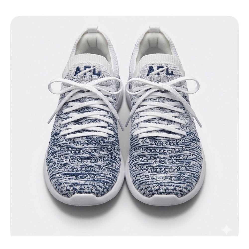APL Athletic Propulsion Labs TechLoom Wave Sneakers White Navy Mens Size 8‎